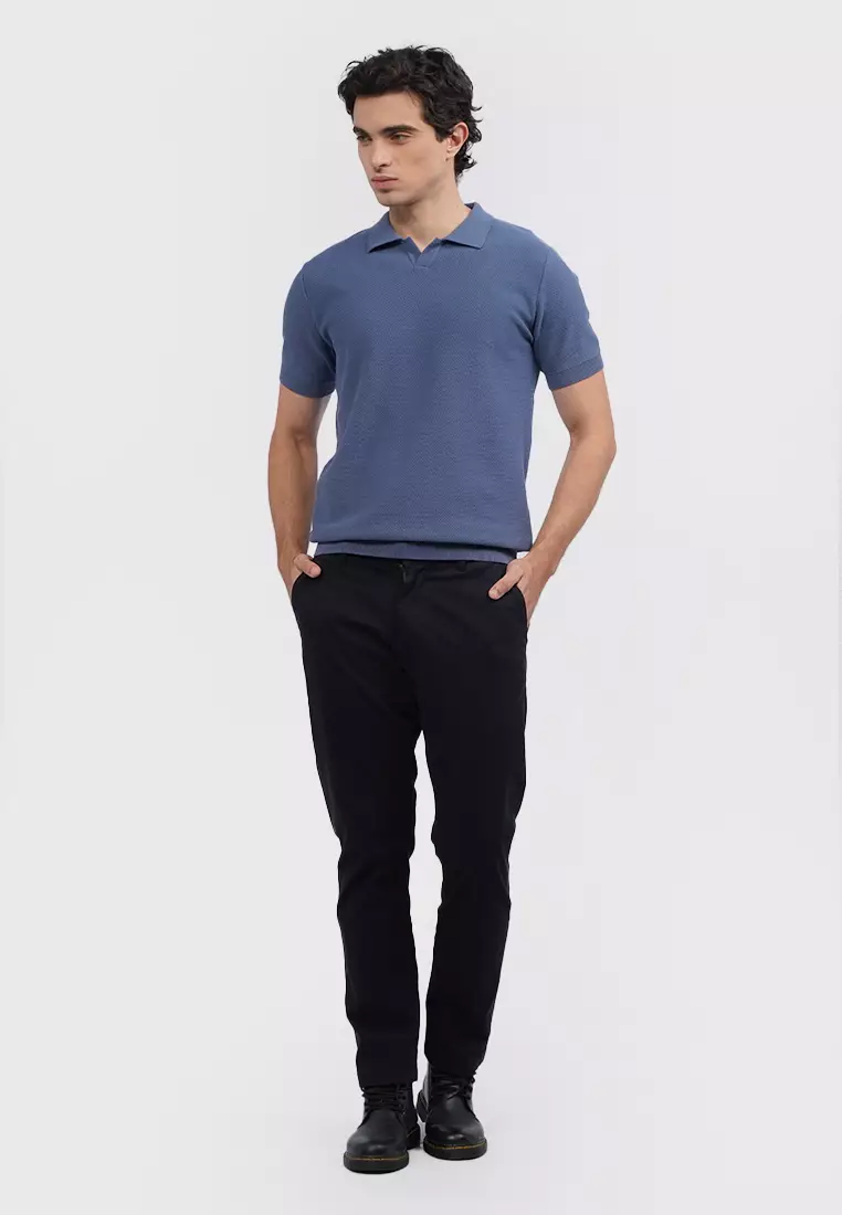 Short Sleeve Knit Polo Shirt
