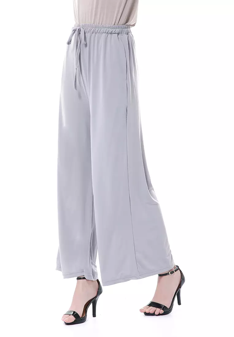 Nana Celana Kulot Bawahan Wanita Regular Fit Premium Quality - Silver