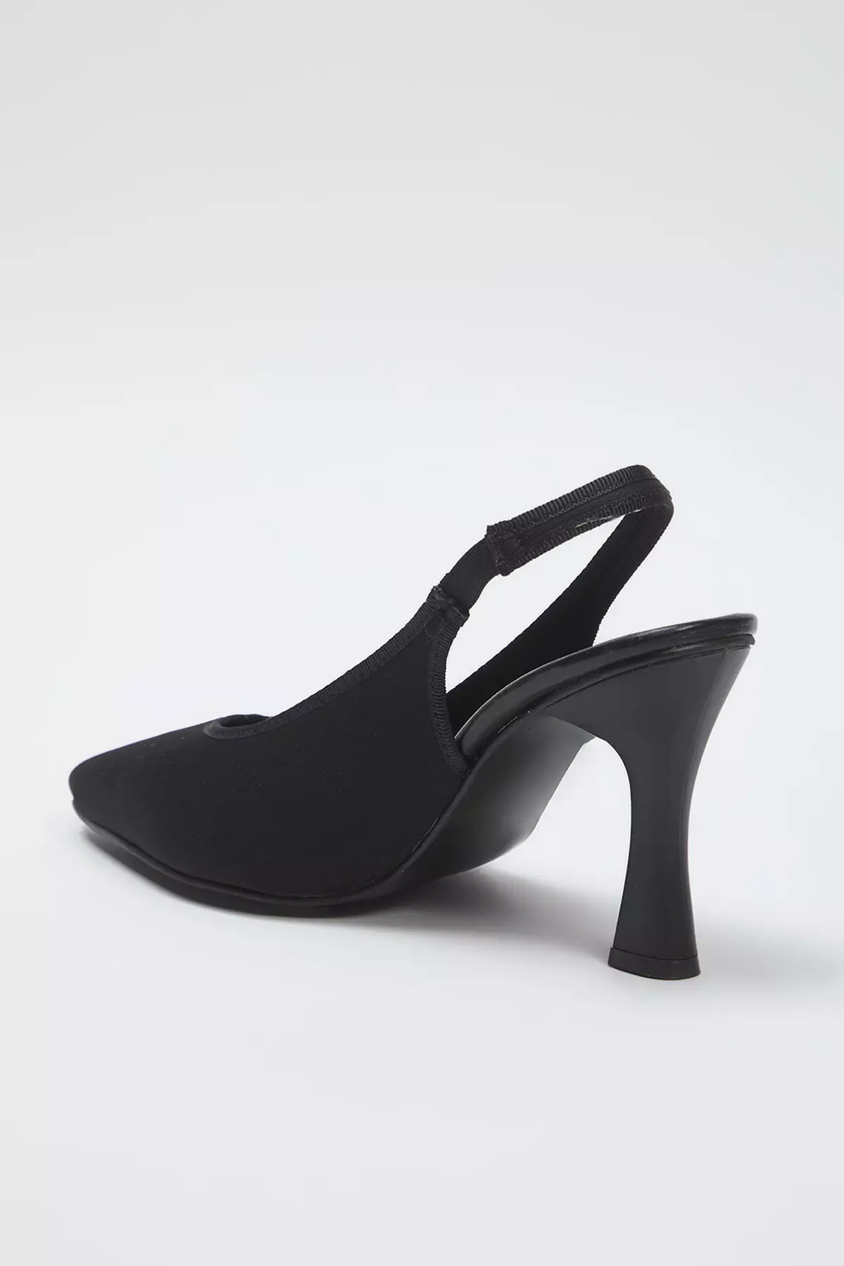 Black Matte Satin Pointed Toe Women's High-Heeled Shoes Takss25To00059