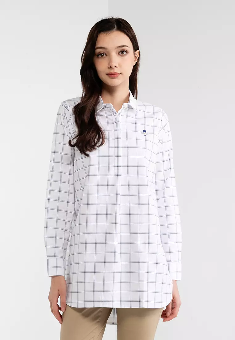 Buy Giordano Women's Oxford Woven Collar Long Sleeve Shirt