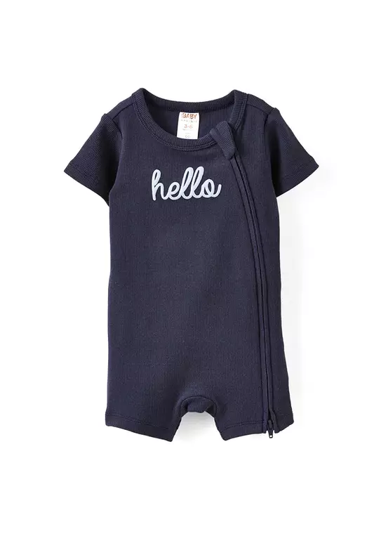 The Short Sleeve Zip Romper