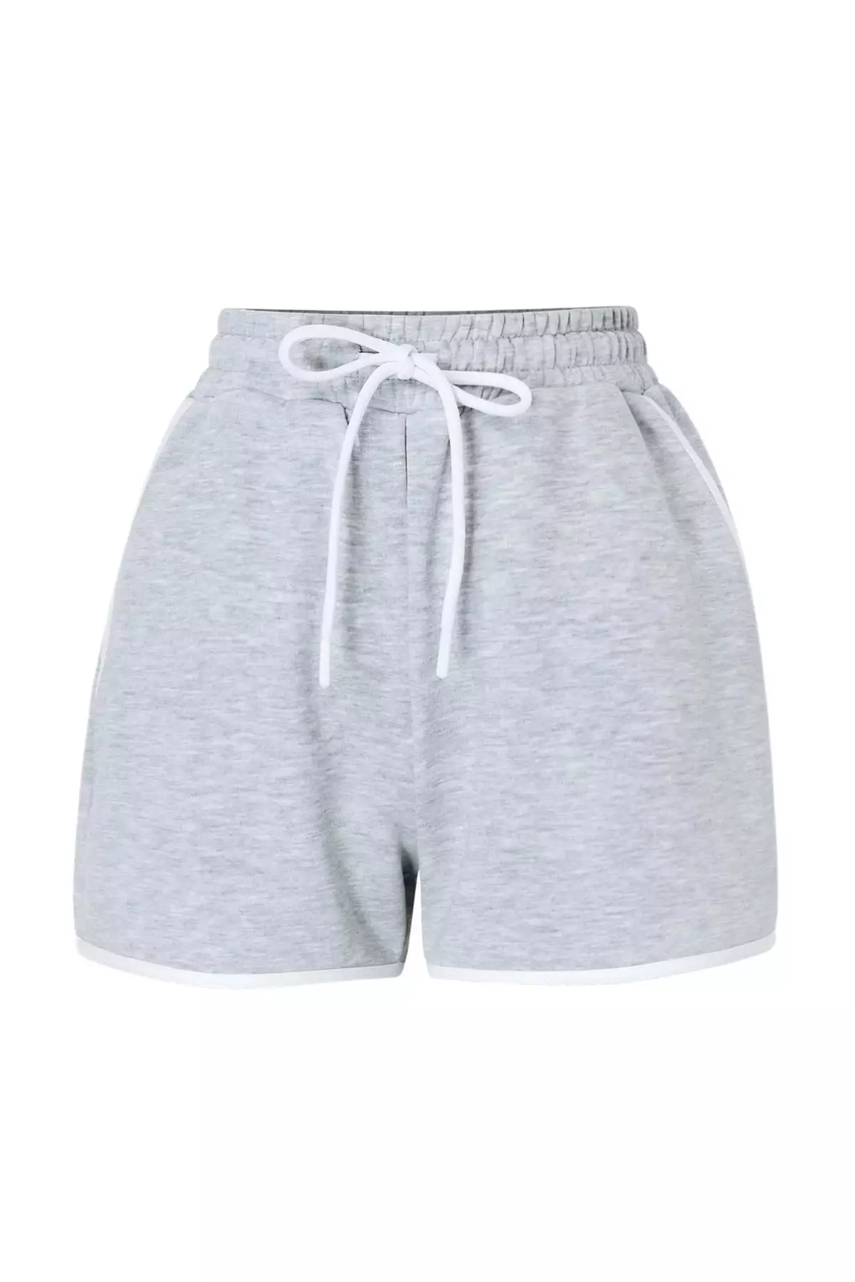 Gray Melange Color Block Fitted/Fitted Pocketed Ribbed Stretchy Knitted Top And Bottom Set Twoss26Au81