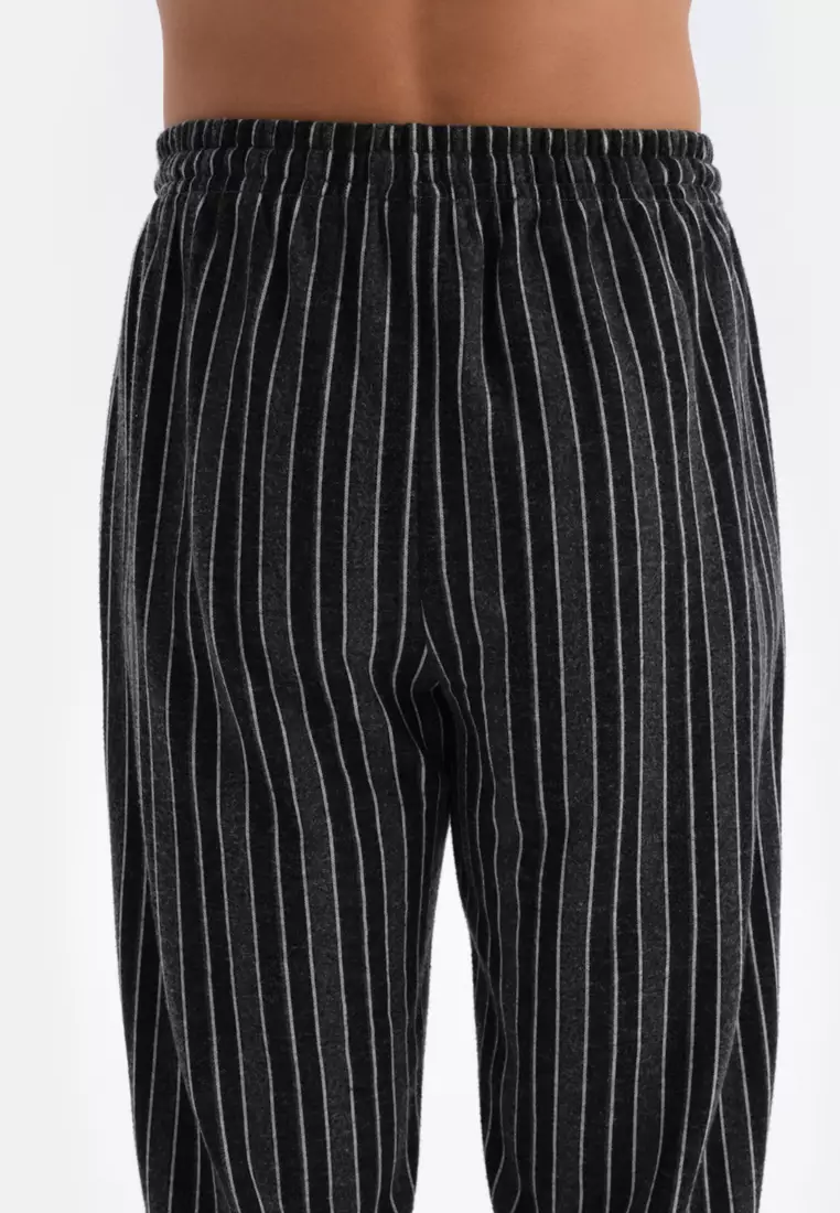 Smoke Knitwear Bottom Trousers, Striped, Regular Fit, Sleepwear for Men
