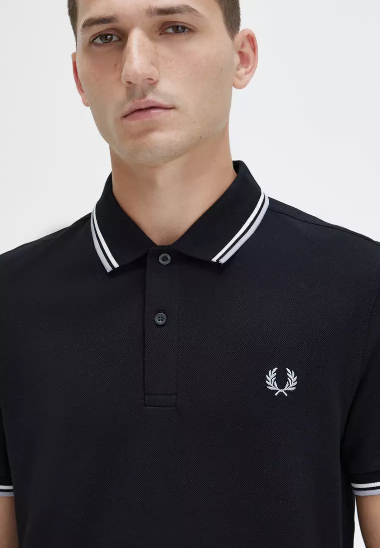 Fred Perry M3600 Twin Tipped Fred Perry Shirt (Black / Ecru / Limestone)