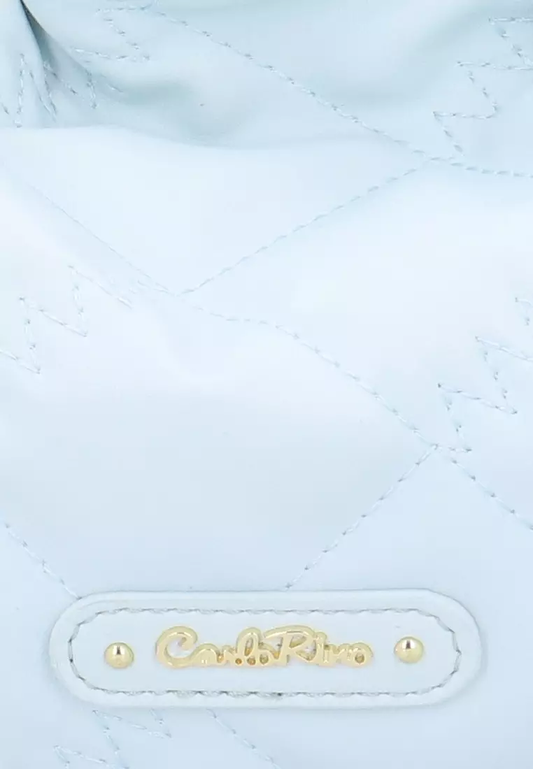 CR Abella Quilted Crossbody Bag - Light Blue