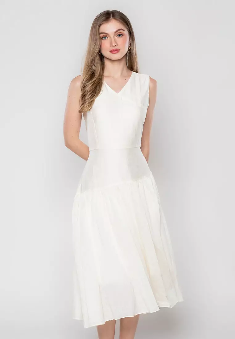 Paperdolls Chandani Sleeveless Dress with Electric Pleats