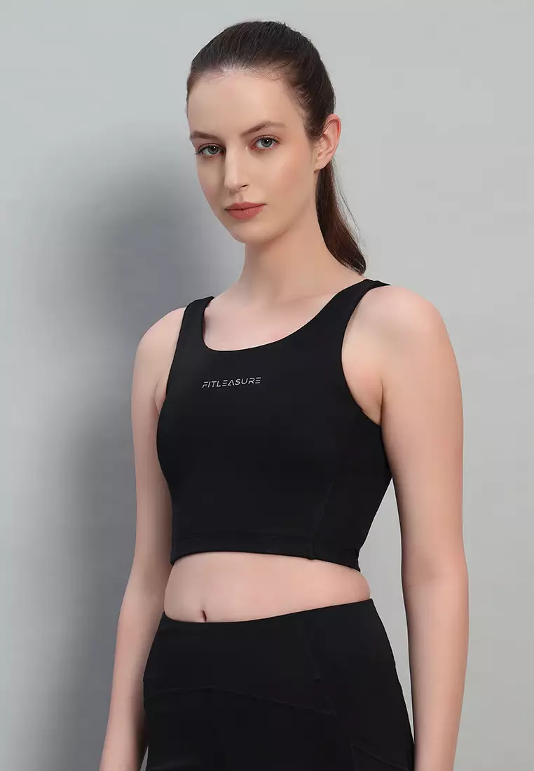 Tangki Lycra Nilon Ultra-Lembut Hitam Wanita