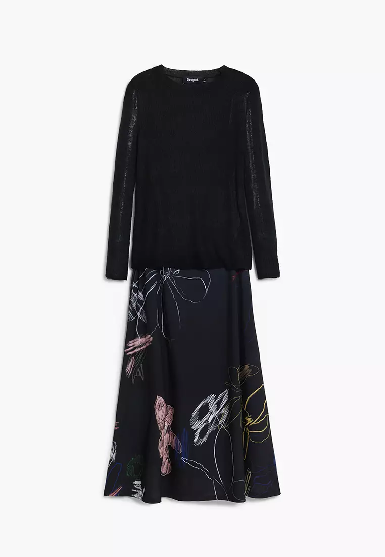 2-in-1 brushstroke dress