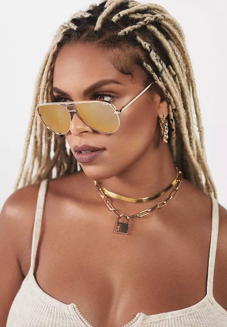 High Key Large Sunglasses - Gold/Gold Polarized