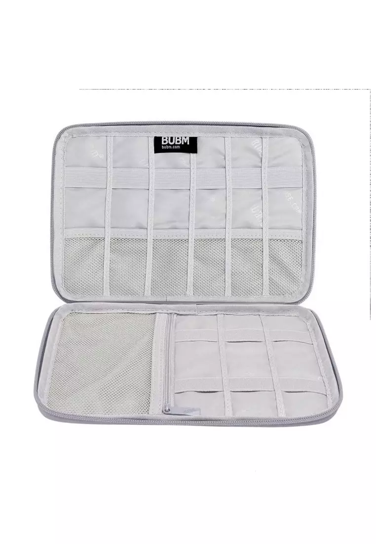 Bloosh Tas Gadget Organizer Travel Pouch Plain Portable Material Denim ORIGINAL - Gray