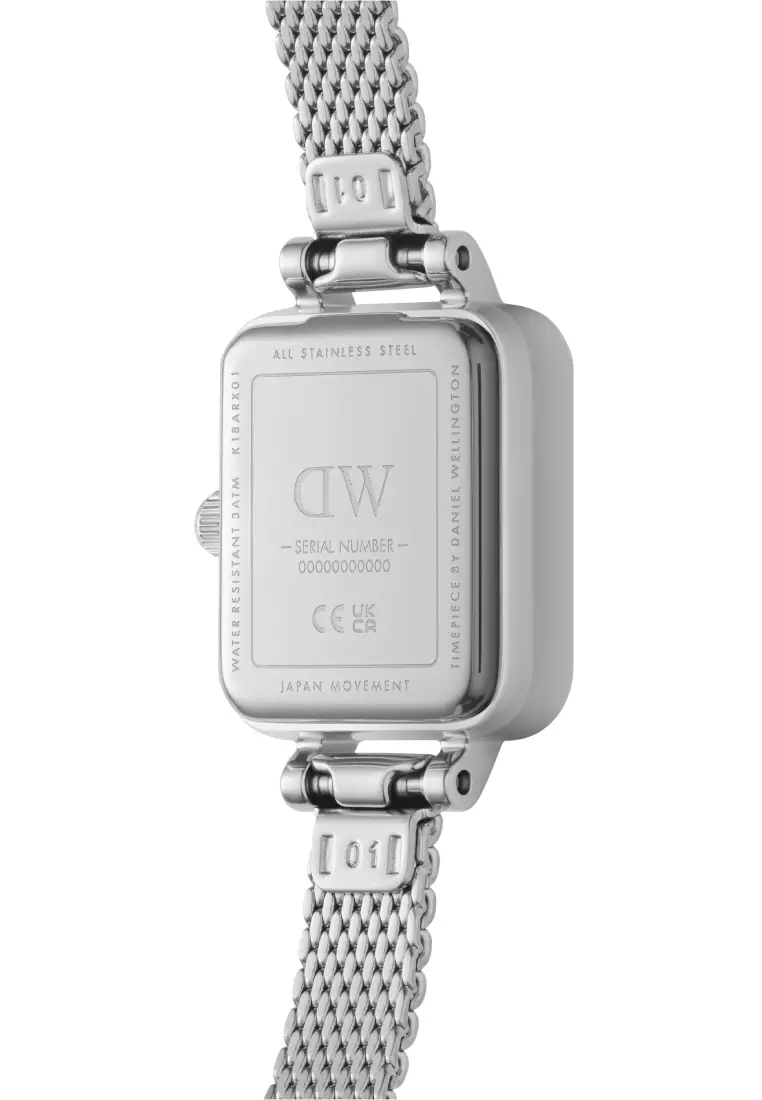 Quadro Mini Lumine Bezel Silver - Fashion Watch for women - Stainless Steel Strap Watch - Female Watch - DW Official - Authentic