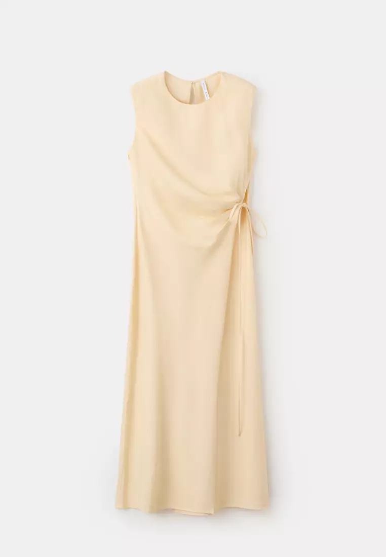 Wrap Midi-Dress With Knot