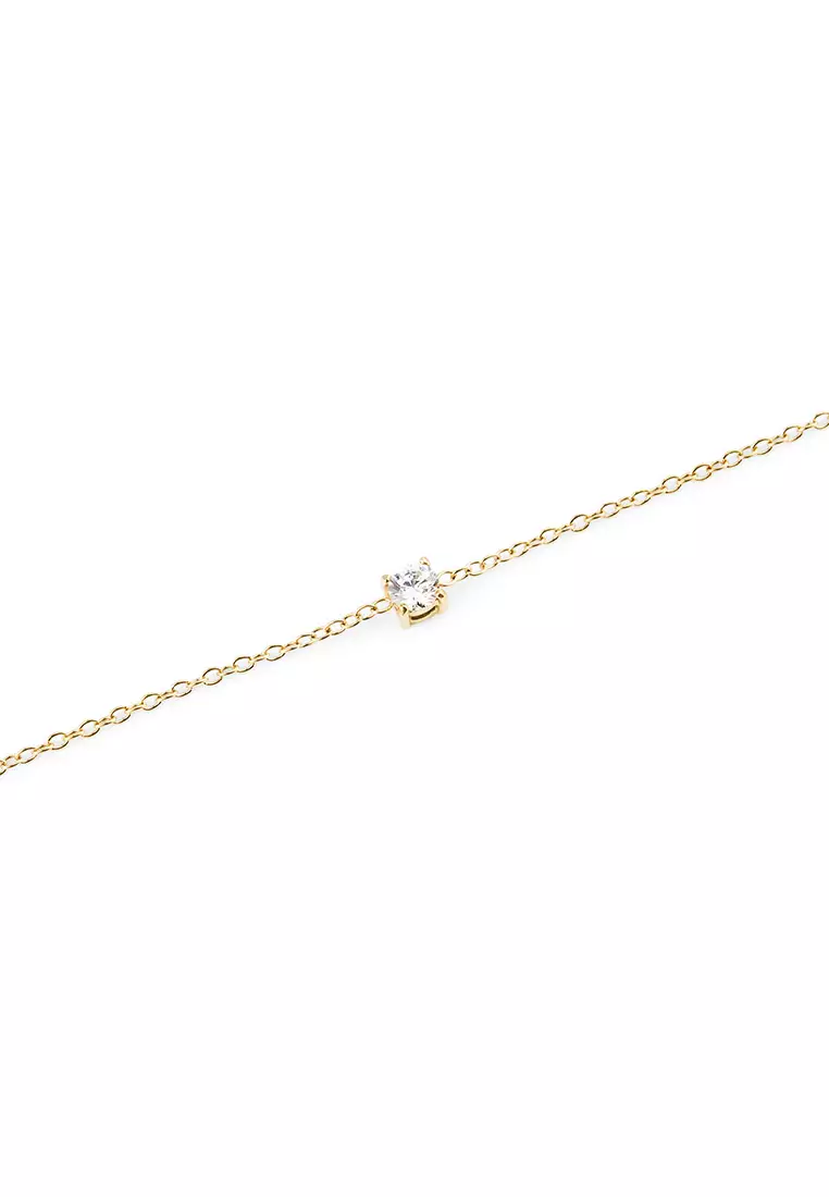 Mirelle Solitaire Bracelet Gold - Unisex Bracelet for women and men stainless steel crystal Bracelet DW Official Authentic Original gelang tangan perempuan lelaki DW