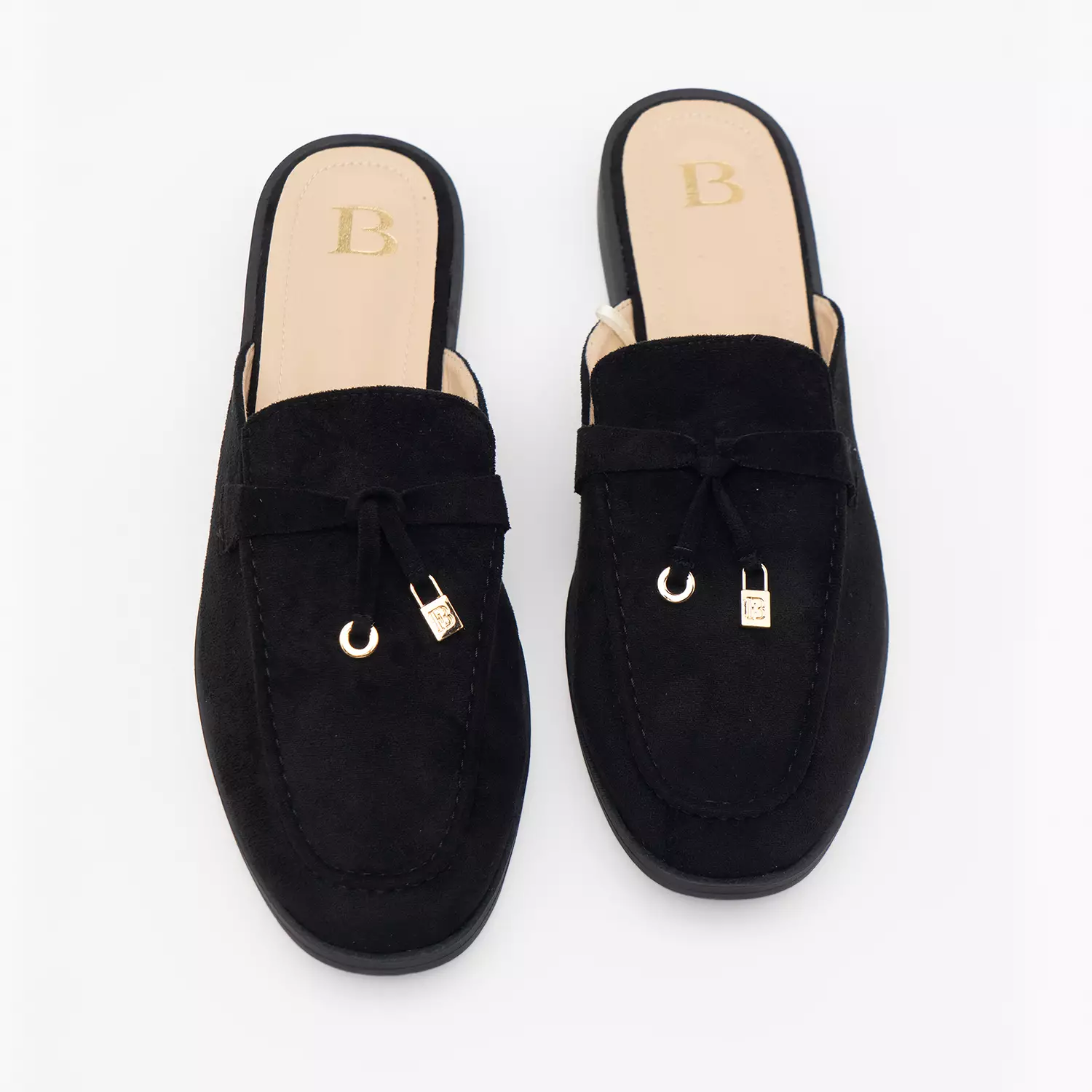Sofia Maya Suede Mules Black