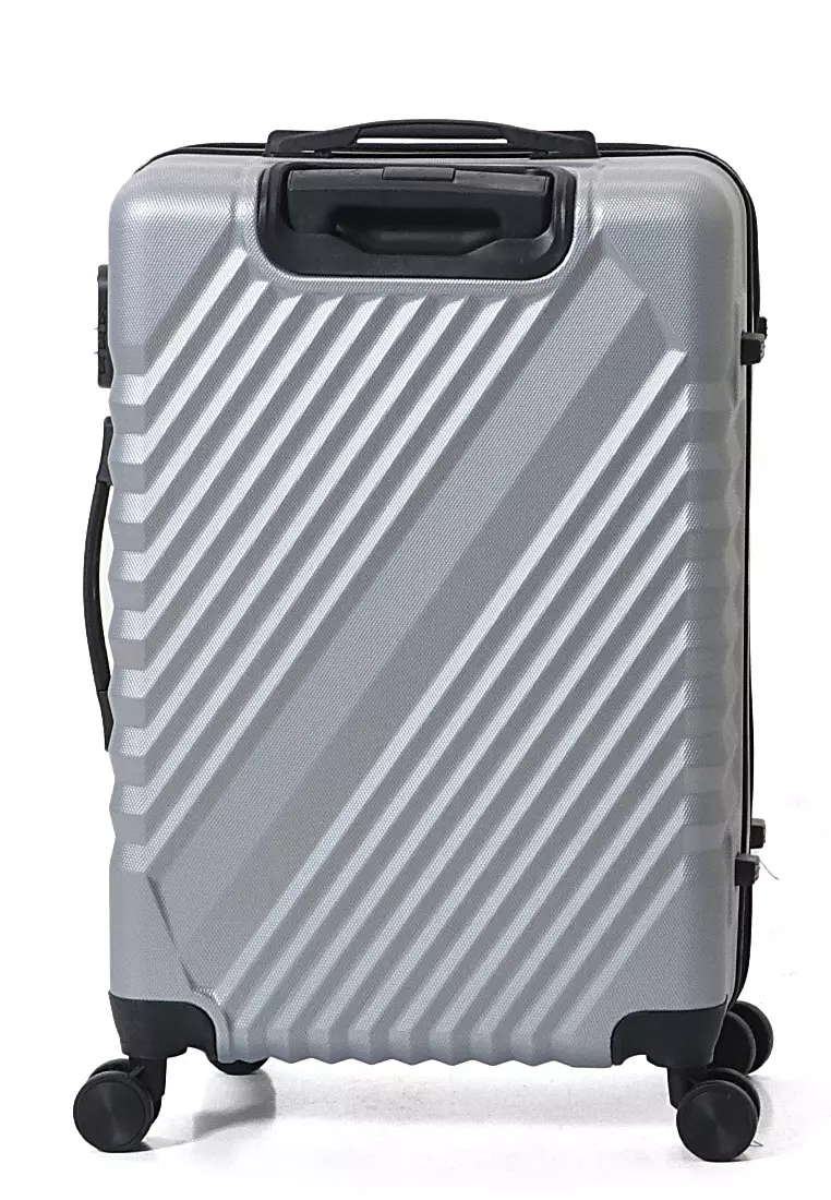 Isvara Tas Koper One Set Unisex Large Compartment Suitcase Number Code Locking ORIGINAL - Light Grey