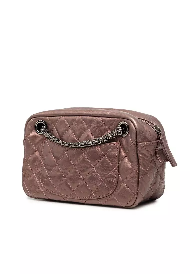 Pre-Loved Chanel Small Metallic Quilted Aged Calfskin Reissue Camera Bag