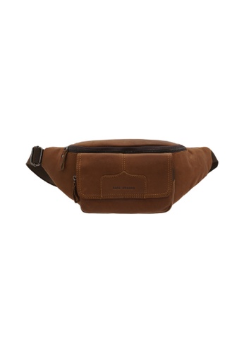 Jack Studio brown Full Grain Leather Waist Pouch Medium Size with Magnetic Flap Front Pocket BAI1119 AB4D6ACF37AC17GS_1