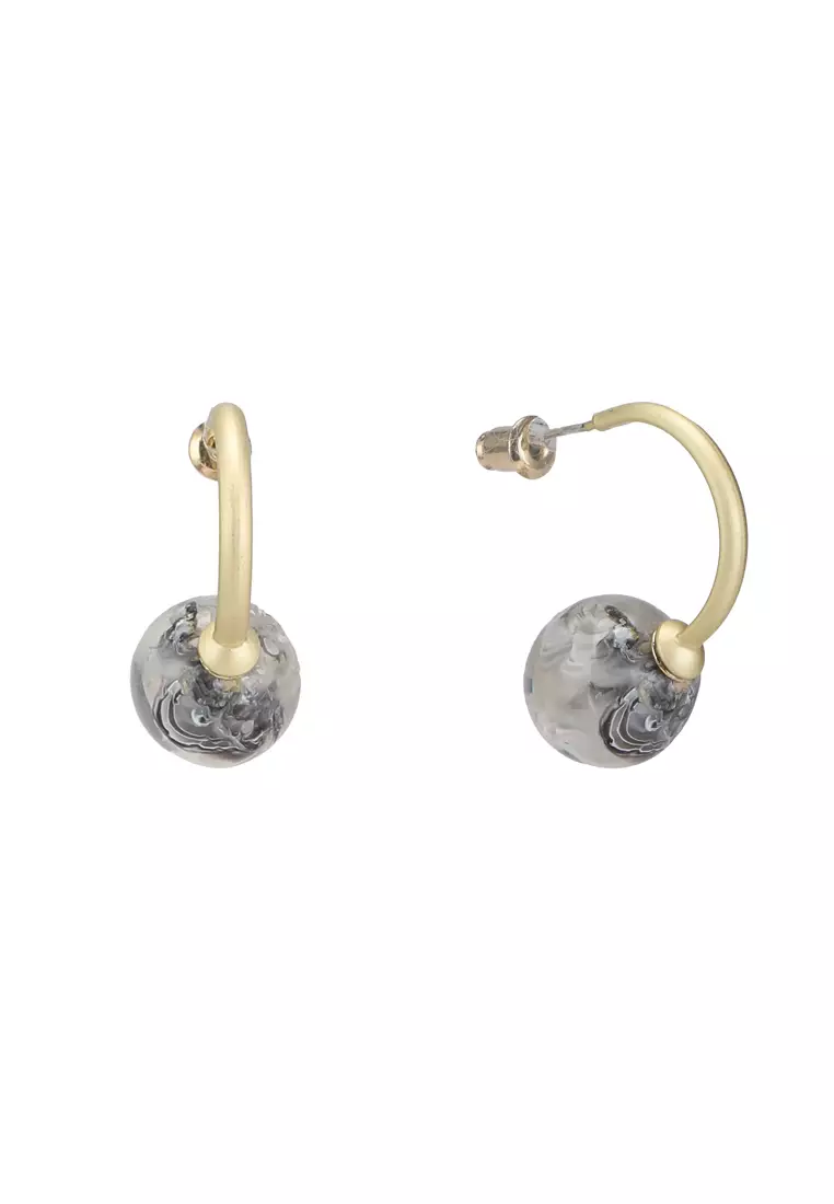 Buy Red s Revenge Cute Curves Resin Bead Hoop Earrings 2024 Online