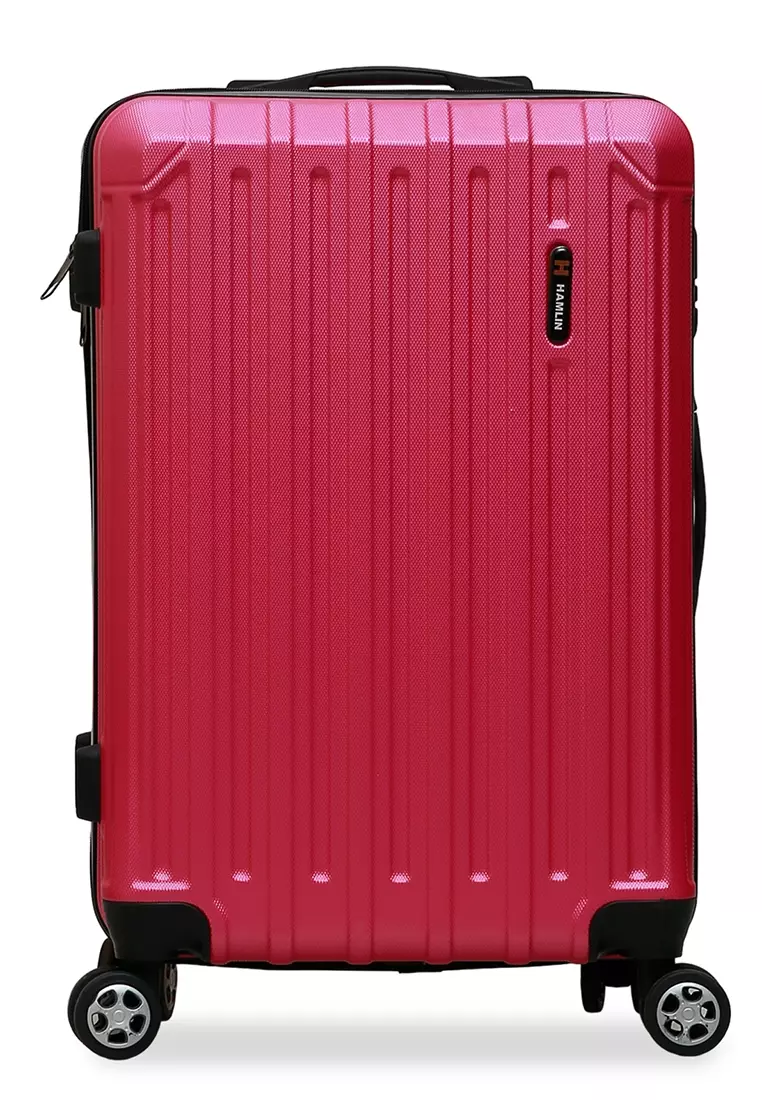 Isvara Tas Koper Hardcase Unisex One Set Suitcase Number Code Combination Lock Large Compartment Material ABS+PVC Coated ORIGINAL - Pink