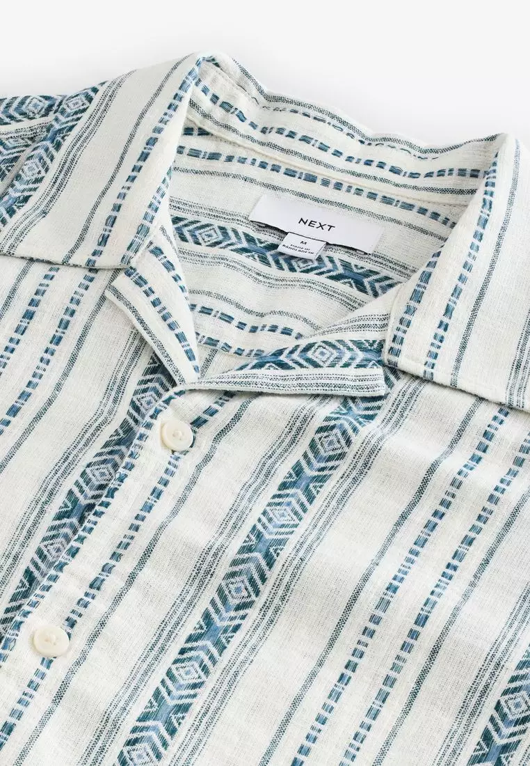 Short Sleeve Textured Stripe Shirt