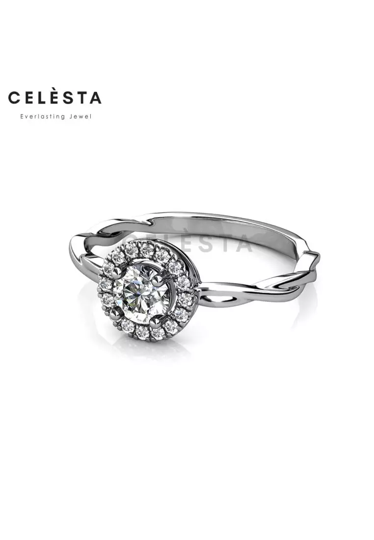 Berlian Moissanite Princess Eleonore Ring [GRA CERTIFICATE MOISSANITE DIAMOND] - Cincin Moissanite Diamond 0,3 CT 925 Silver Celesta by Her Jewellery