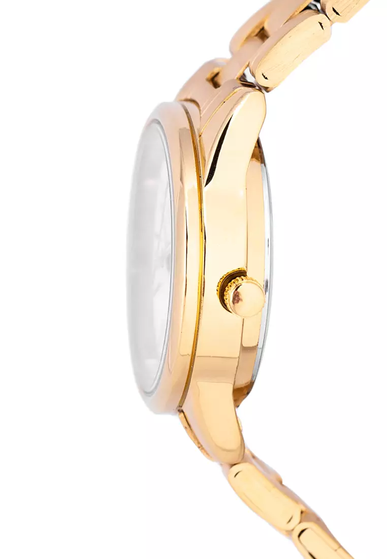 Analog Watch 20122258-Gld - White Dial