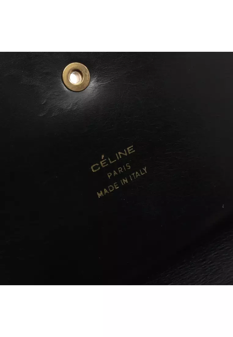 Pre-Loved Celine Shoulder bag leather black carriage fittings