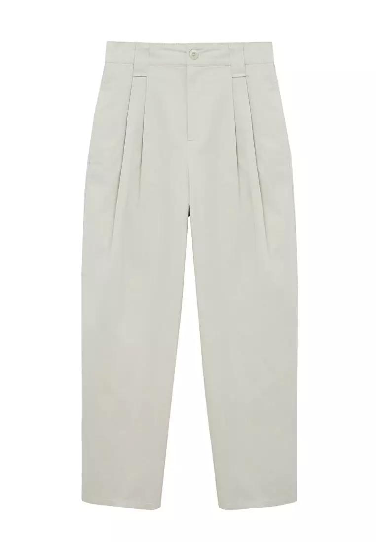 Pleat Straight Trousers