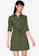 ZALORA BASICS green Assymetric Button Down Dress with Sash 805D7AA1E2F783GS_1