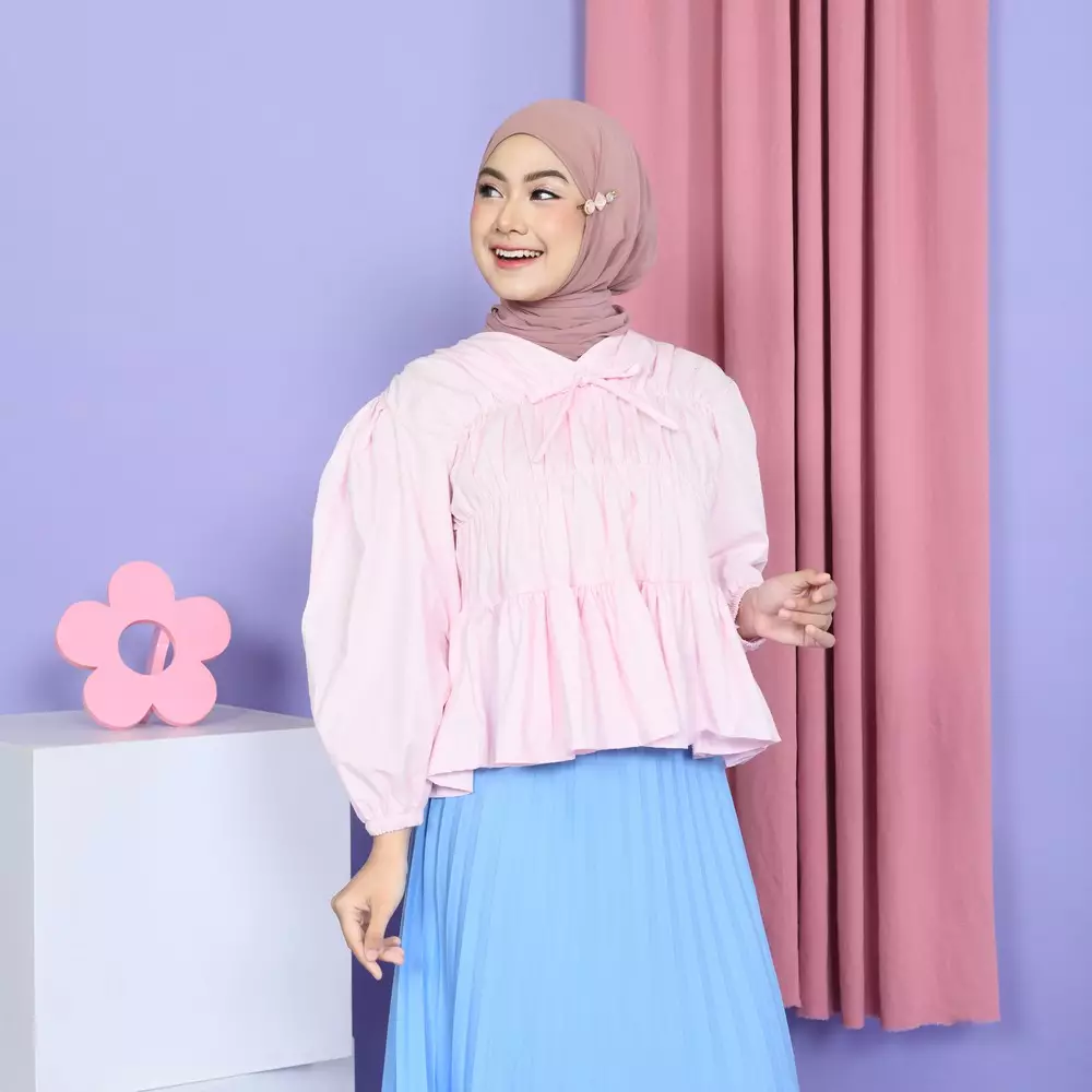 Liora Rubber Blouse - Soft Pink M19571 R91S5