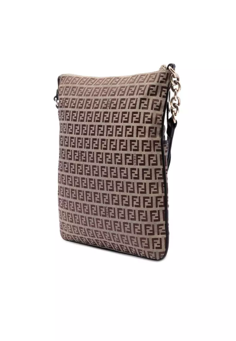 Pre-Loved Fendi Zucchino Canvas Crossbody