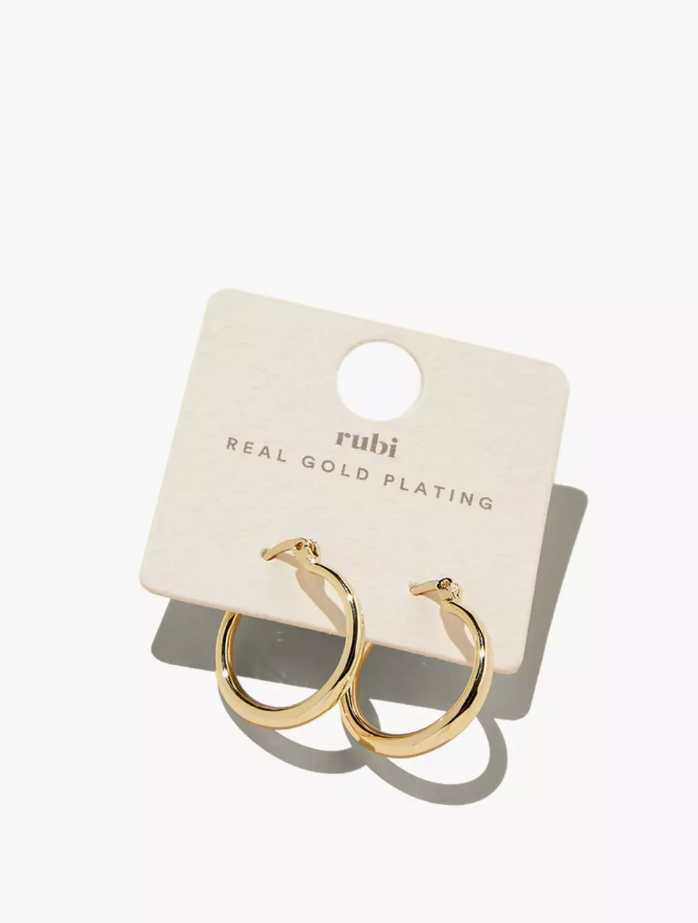 MID HOOP EARRING - GOLD PLATED TUBULAR