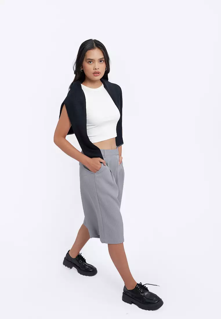 Regular Fit Stripes Bermuda Shorts