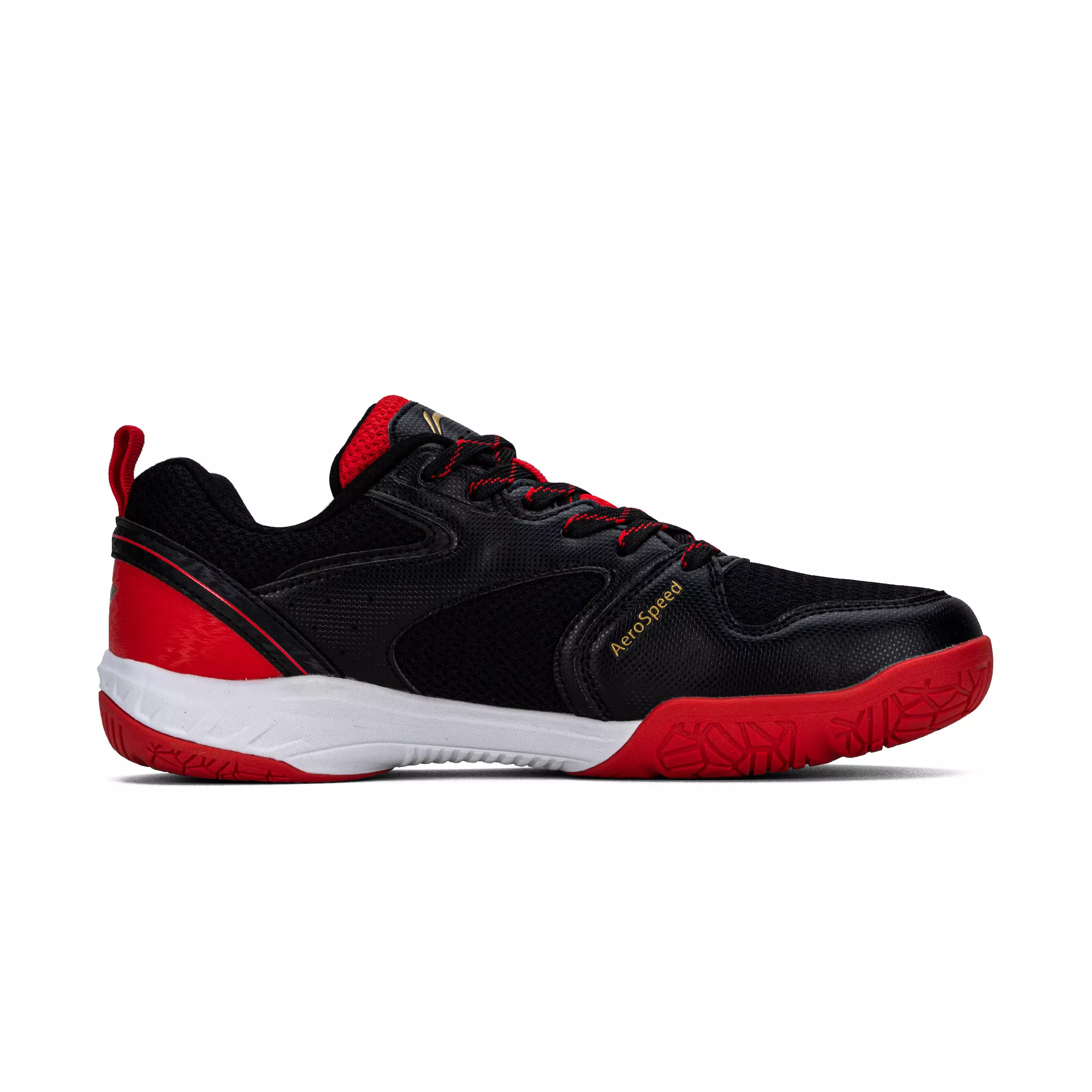 Li-Ning Badminton Shoes Aero Speed AYTU029-1 Blk/Red/Gold Free Grip