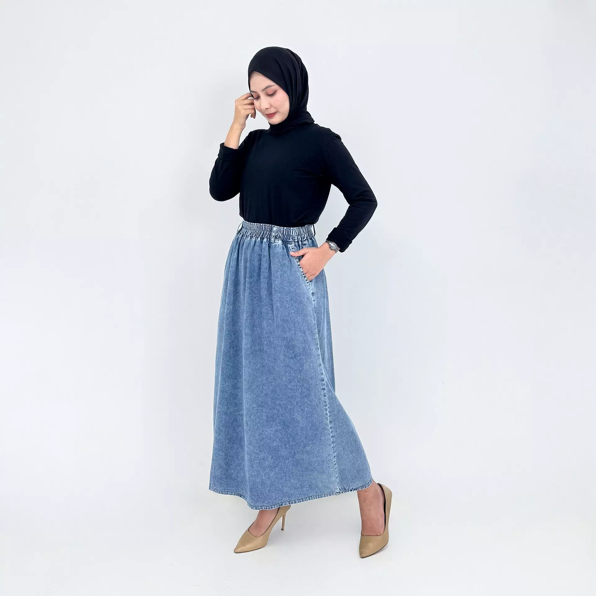 Rok Panjang Maxi Zulfa [SNOW BLUE]