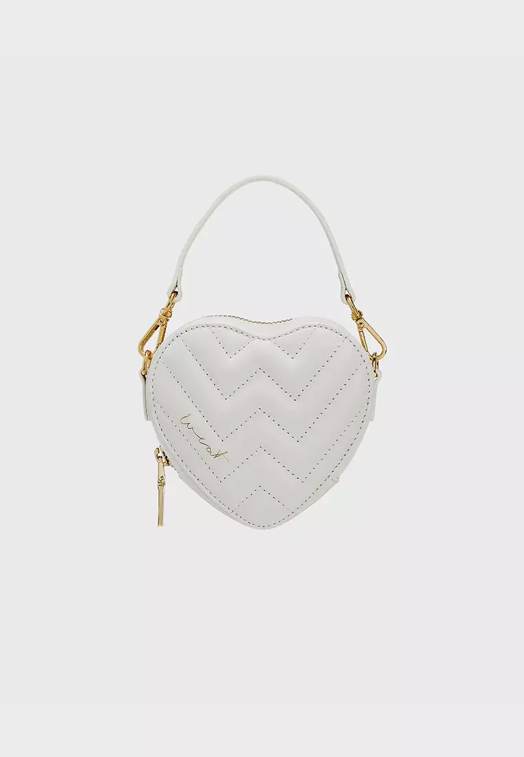 White heart sale bag