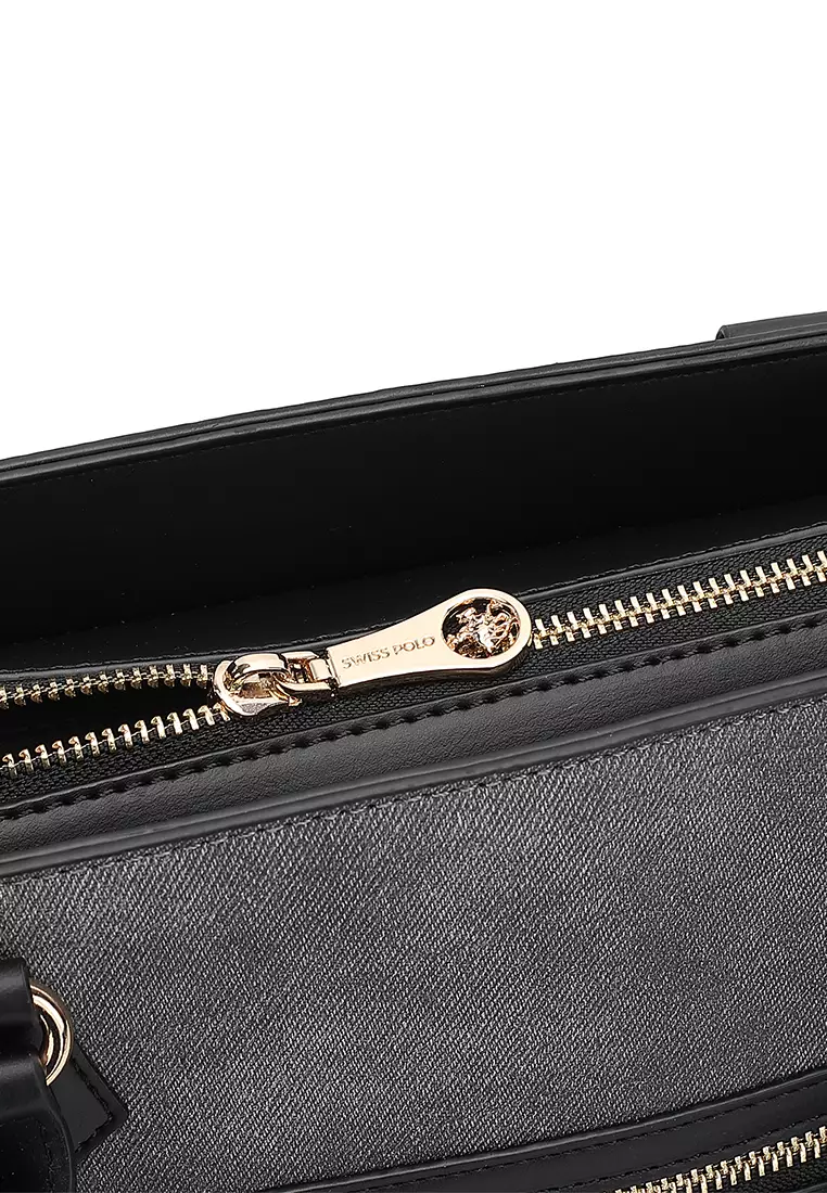 Women's Top Handle Bag / Sling Bag / Crossbody Bag - Black