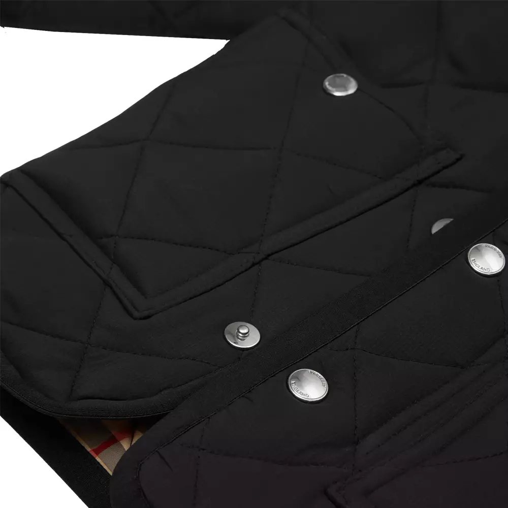 Burberry Kids Diamond Quilted Nylon Hooded Coat Black