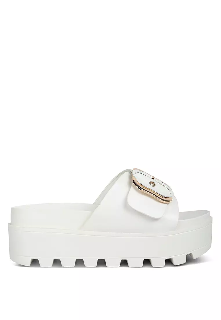 White 2025 flatform sliders