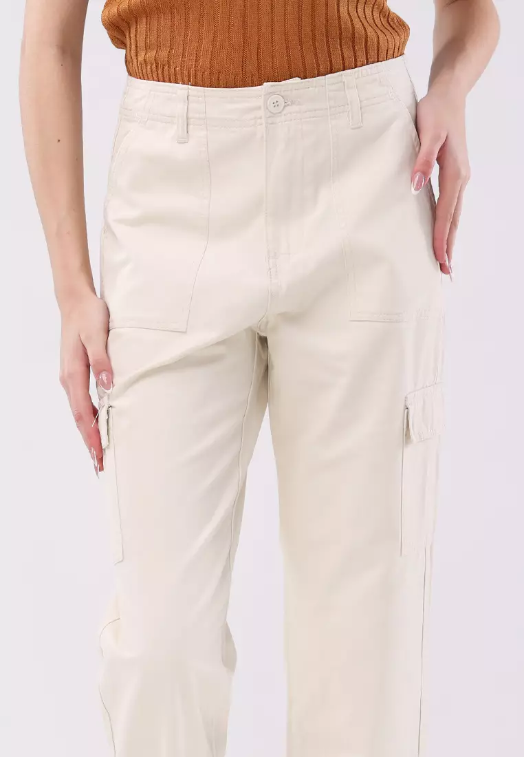 Colored Cargo Straight Cut Pants Ladies