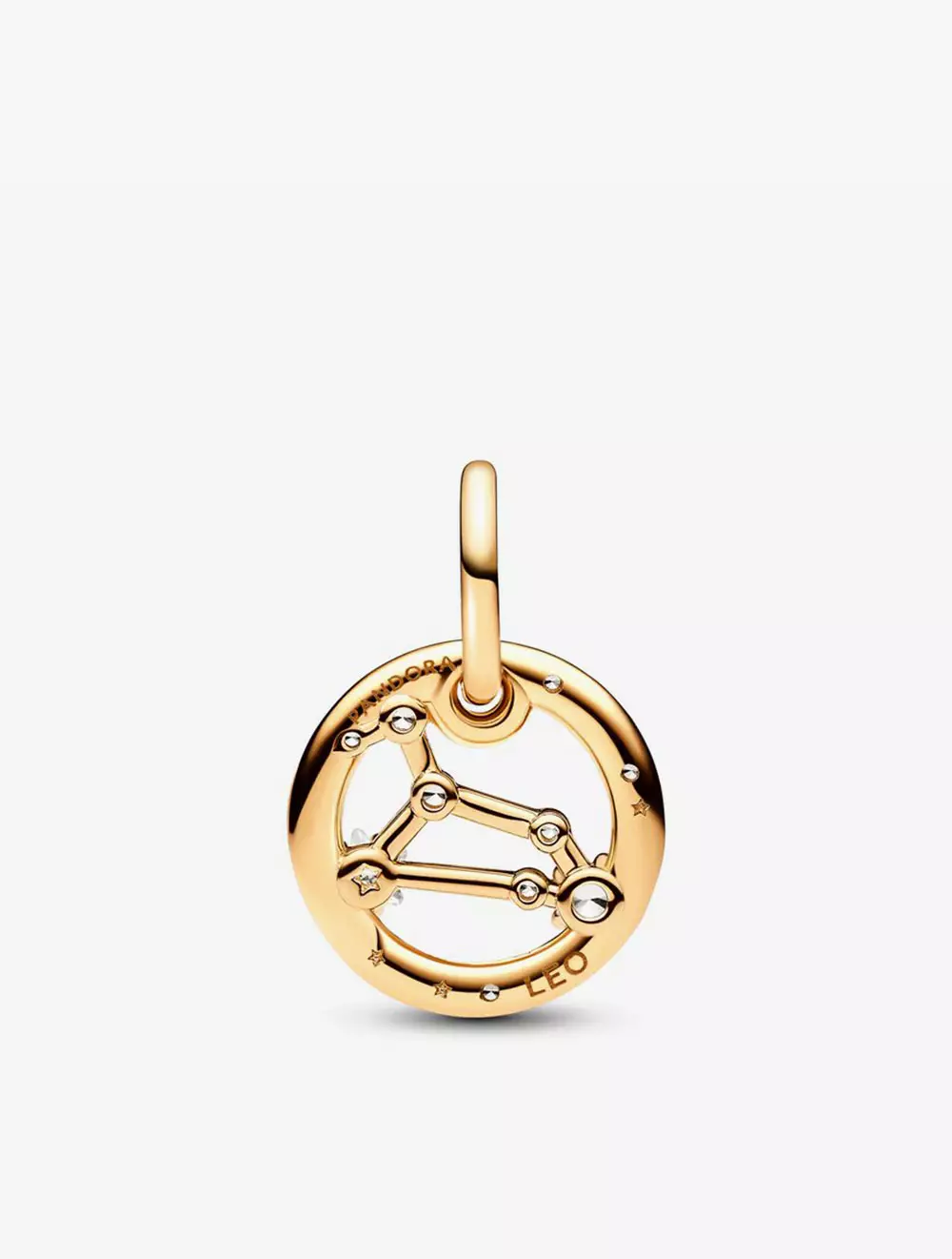Leo zodiac 14k gold-plated dangle with clear cubic zirconia