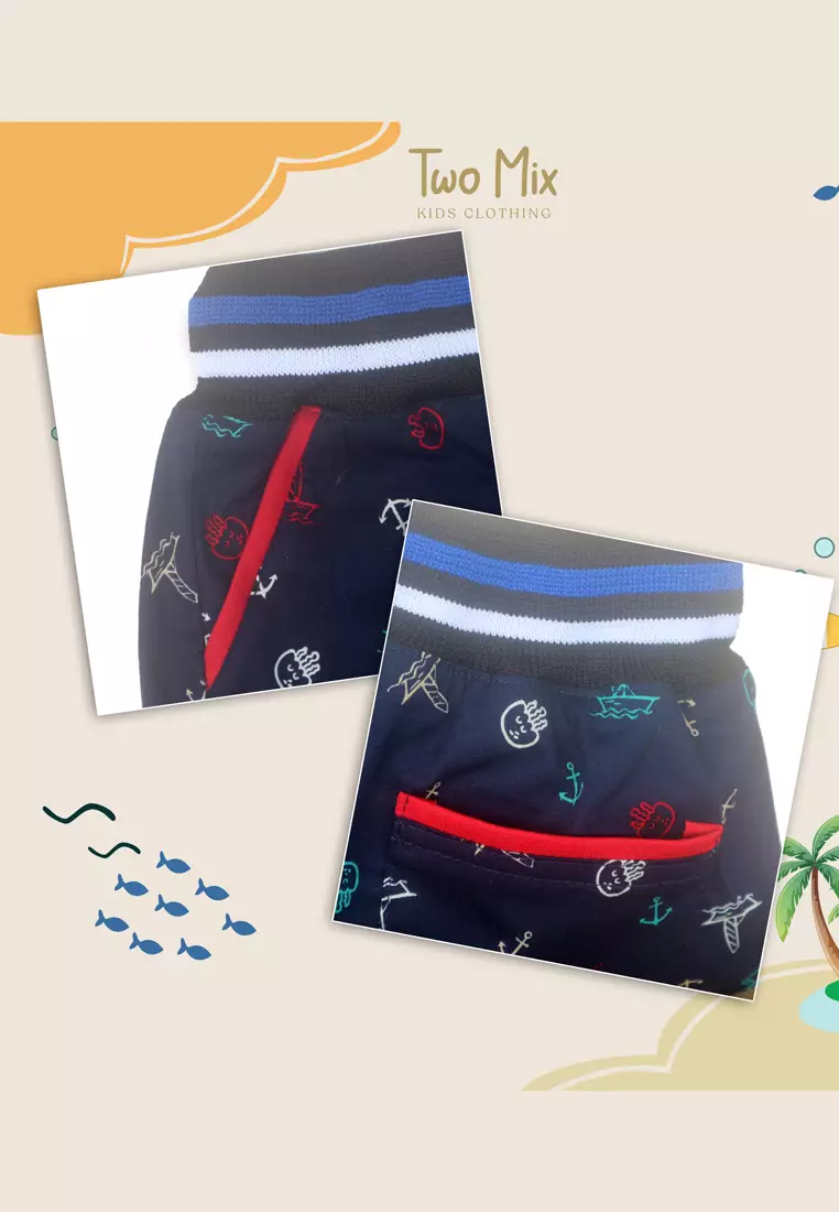 TWO MIX - Setelan Kaos Anak Laki Pria Celana Stretch 1-12 Tahun 4199