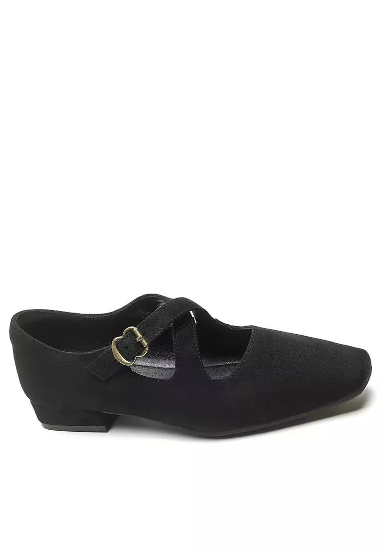 Discount on Twenty Eight Shoes  shoes - SKU: Square Toe Cross Strap Suede Mary Jane Shoes WW5688-1