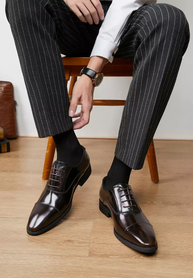 Glossy Leather Cap Toe Oxford Shoes KB22KB05-2