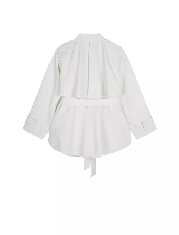 宽松长袖短款风衣