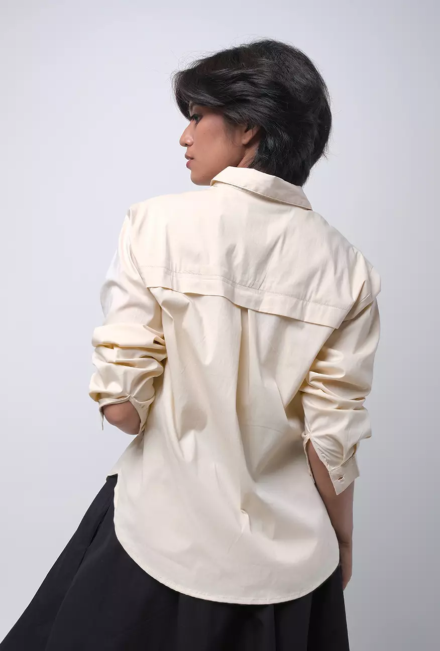 Kemeja Wanita Clarine Cream