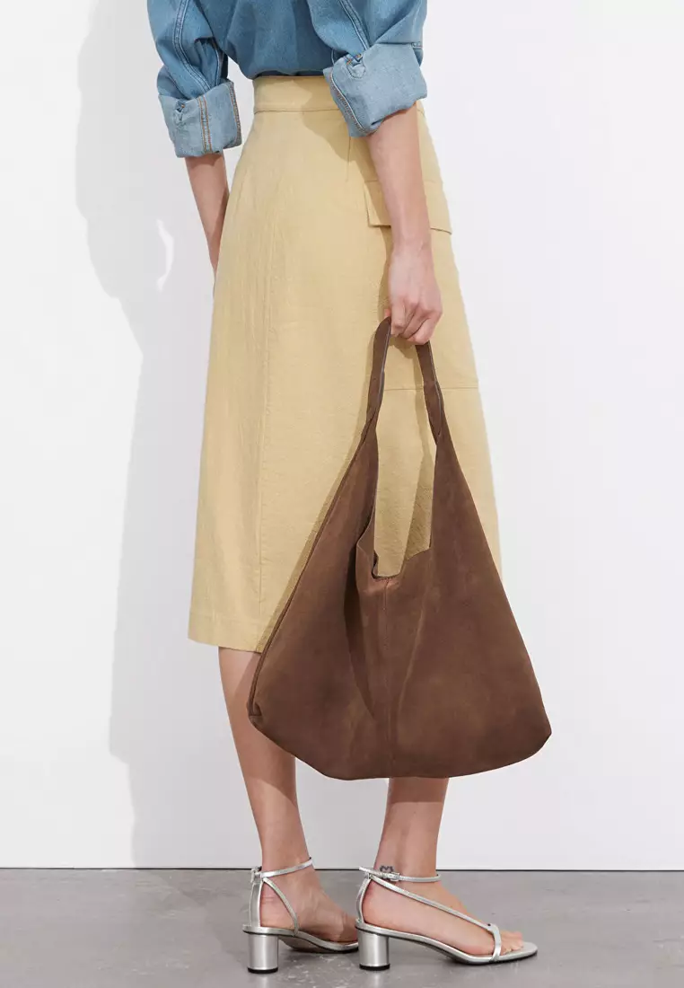 Asymmetric wrap midi skirt deals