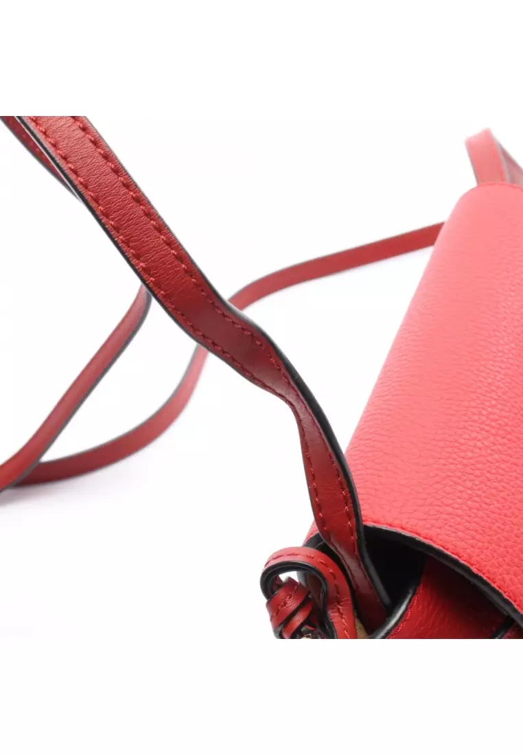 Pre-Loved LOEWE gate bag mini Shoulder bag leather Red