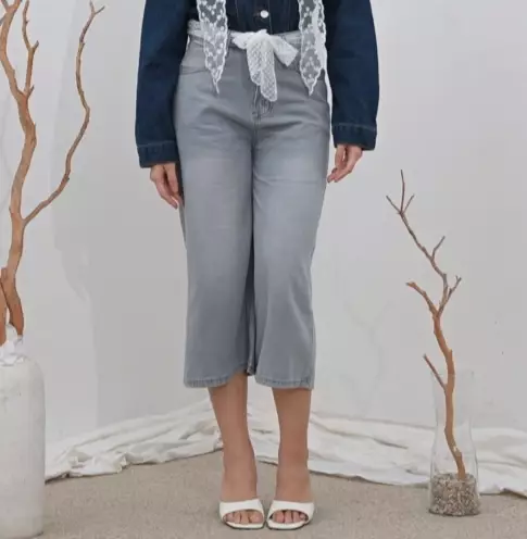 Hazel Wide-Leg Denim in Light Blue