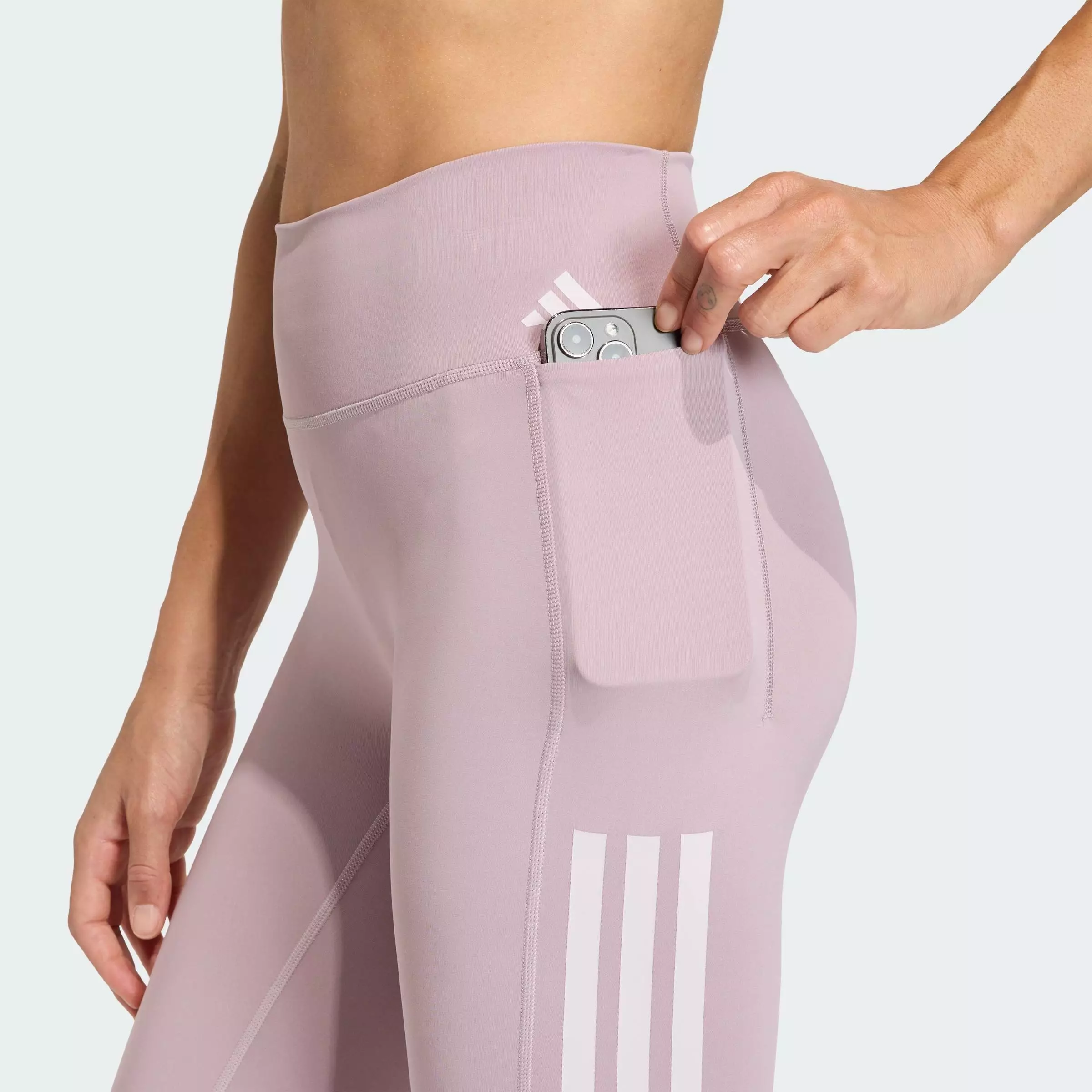 Gym & Training Optime Workout 3-Stripes 7/8 Leggings Women Purple JZ1059